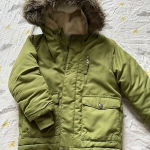 Olive color winter hooded jacket